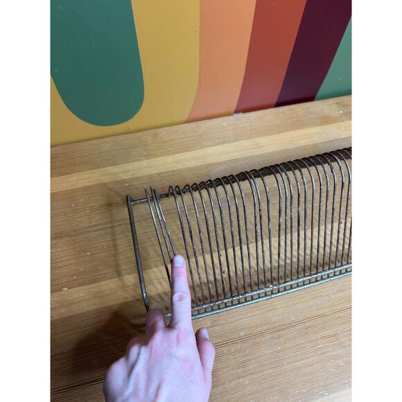 Gold LP record racks holder brass organization collection patina tarnished - Picture 2 of 5